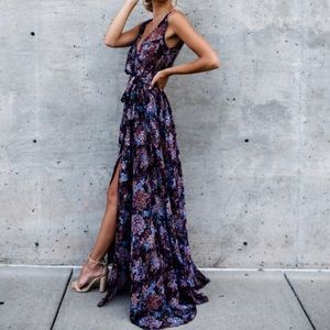 VICI Cranberry fields Diana Maxi Dress, Size Small